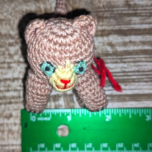 Crocheted Vintage Animals Circa 1970's Handmade Cats, Pig, Rabbit & Bear 6pc Set - Picture 13 of 16